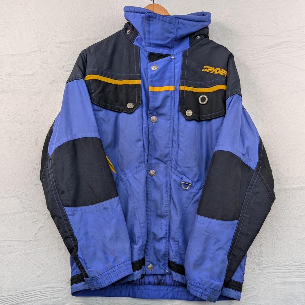 VTG Spyder Jacket Men's XL Blue Black Ski Gorpcore Winter Sport Thinsulate 90s